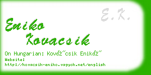 eniko kovacsik business card